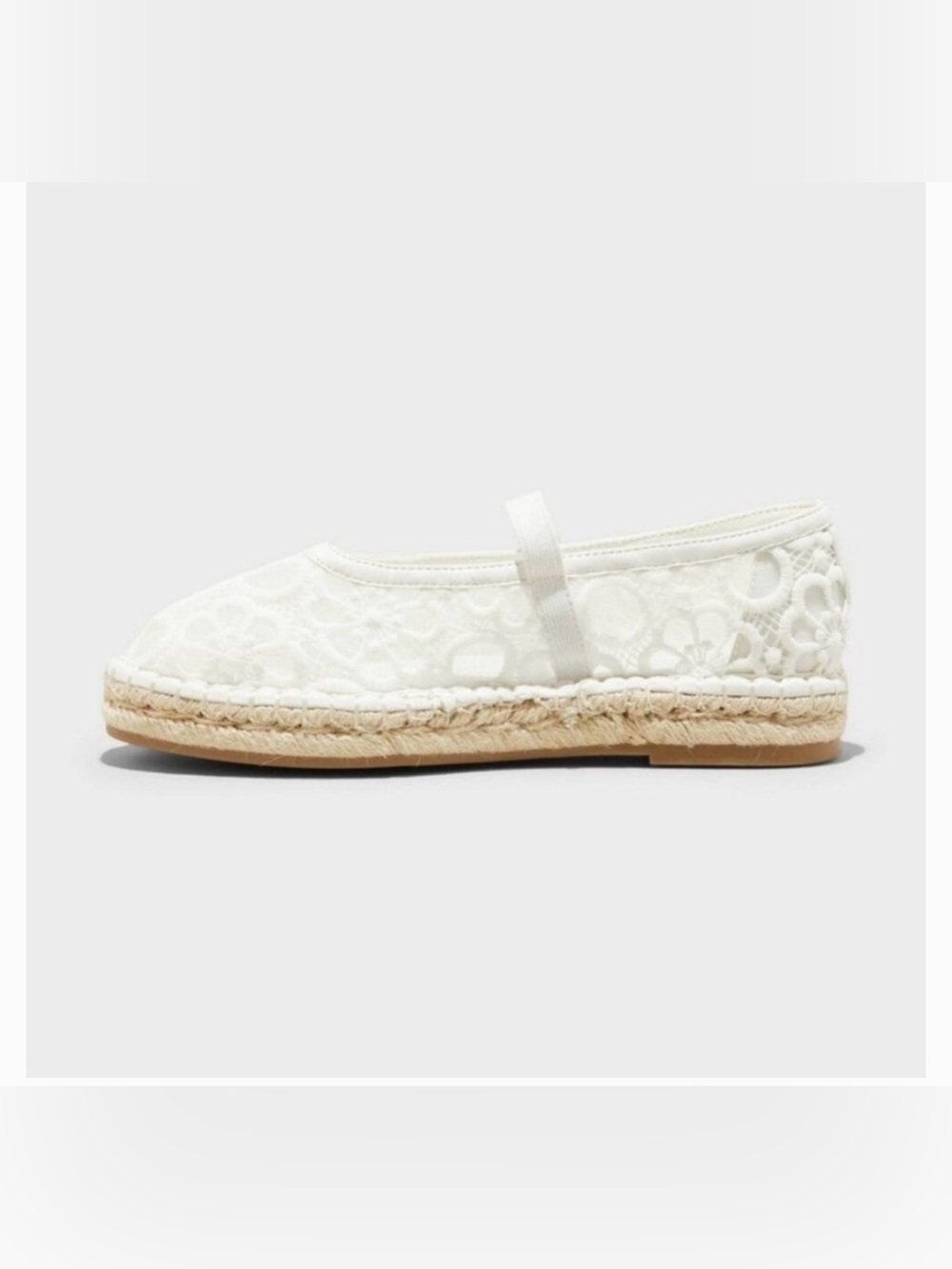 Celia Floral Lace Mary Jane Espadrille Flat Memory Foam Insole -Universal Thread - Picture 2 of 9